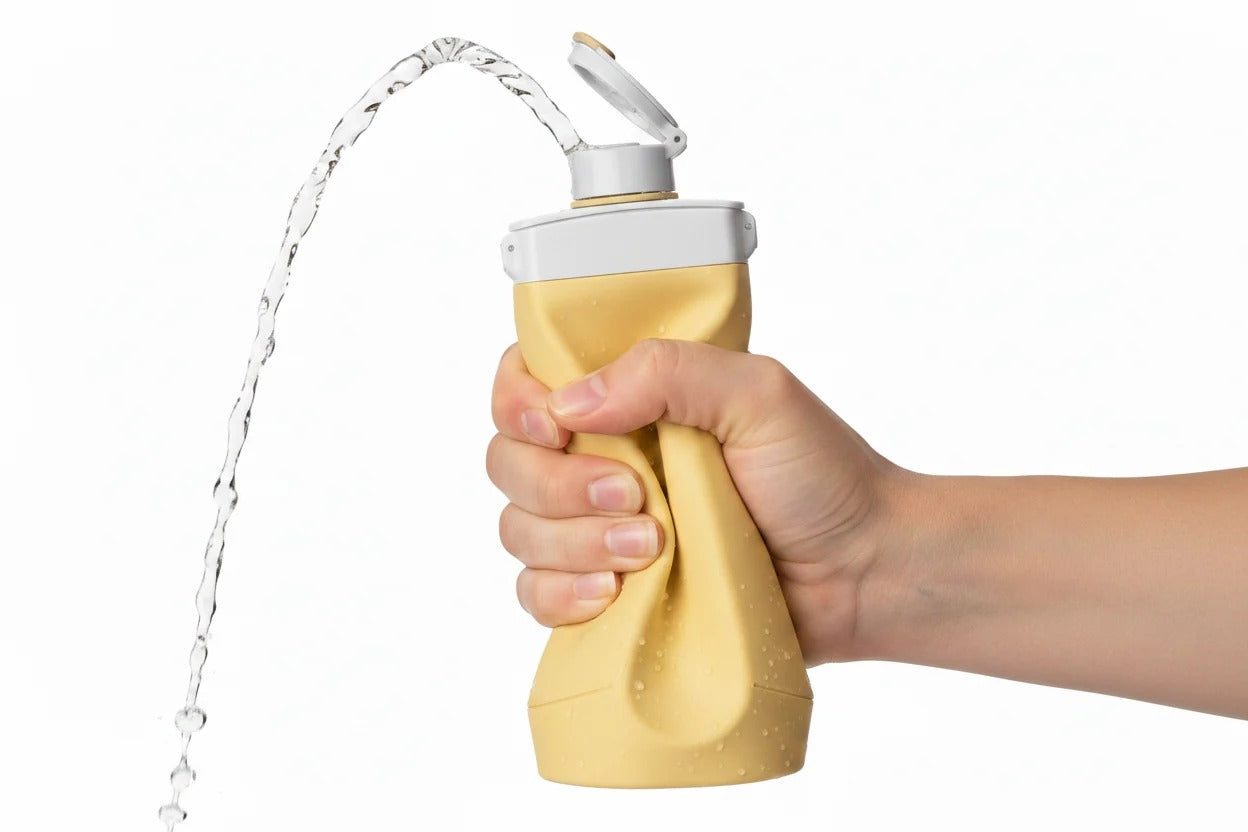 BPA Free Collapsible Silicone Foldable Water Bottle3